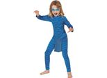 Supereroe Gatto Tigre Avventura Figura Blu Tuta Costume Carnevale Bambini Carnevale Animale Mondo Fantasia Film Eroine, Dimensioni: 128/134 Colore: Blu