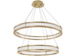 Casa Padrino Lampadario A Led In Ottone Antico Colorato/Bianco Ø 85 Cm - Lampadario Moderno Rotondo - Lampadario Da Salotto - Lampadario Per Hotel