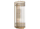 Casa Padrino Lampada Da Parete In Ottone Antico 12 X 12,5 X H. 38 Cm - Elegante Lampada Da Parete In Metallo Con Paralume In Vetro - Collezione Luxury