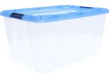 Iris Ohyama Clear Ntb Scatola Di Stoccaggio 45,0 L Trasparente, Blu 39,5 X 57,5 X 30,5 Cm