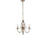 Casa Padrino Lampadario Barocco In Ottone Antico Ø 36 X H. 45 Cm - Elegante Lampadario Da Salotto - Lampadario In Stile Barocco