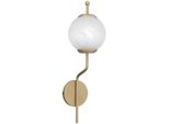 Casa Padrino Lampada Da Parete In Ottone Antico Colorato / Bianco Ø 19 X H. 66 Cm - Lampada Da Parete Con Paralume Rotondo In Vetro - Luxury Lights