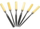 Set Di Lime Ad Ago 6 Pezzi, Manico In Legno, 180 Mm