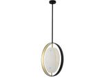 Casa Padrino Lampadario Nero / Oro / Alabastro 43 X 11 X H. 58 Cm - Lampadario Moderno Con Alabastro Di Alta Qualità - Collezione Lusso