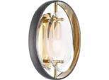Casa Padrino Lampada Da Parete Nero / Oro 22,5 X 10 X H. 29,5 Cm - Lampada Da Parete Moderna - Luci
