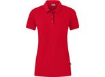 Jako Polo Donna Organic Stretch, Colore:Rosso, Taglia:44