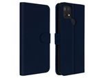 Avizar, Flip Cover Portafoglio, Custodia In Ecopelle Per Oppo A15, Blu Scuro