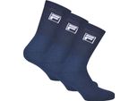 Fila 3 Paia Di Calzini Unisex - Calzini Da Tennis In Spugna, Calzini Con Logo, 35-46 Blu 35-38 (3-5 Uk)