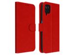 Flip Cover Portafoglio, Custodia In Ecopelle Per Samsung Galaxy A12 - Rosso