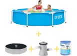 Piscina Intex Con Struttura In Metallo - 244 X 51 Cm - Inclusa Vela Solare, Pompa Filtro E Filtro