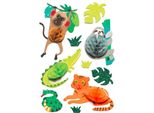 10 Adesivi 3D Animali Della Giungla 6 Cm