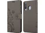 Cadorabo Cover Per Samsung Galaxy A8S Cover Protettiva In Grigio Cover Protettiva Cover Per Telefono Cellulare Cover Fiori Custodia Fiore
