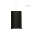 Lampada A Sospensione, Nero, Bianco, Tessuto, Vetro, Acciaio, H 110 Cm