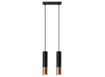 Lampada A Sospensione Loopez 2 Nero/Rame 2Xgu10 10W Acciaio 90X6X30Cm Sollux Lighting