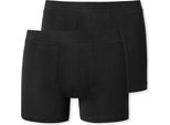 Boxer Schiesser Da Ragazzo, Confezione Da 2 - Pantaloni, Pantaloni, Cotone Elasticizzato, 140-176 Nero 164