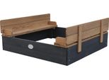 Axi Ella Sabbiera In Legno Con Panche E Coperchio | Sabbiera Per Bambini In Antracite E Marrone | 100 X 95 Cm