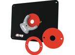 Kreg PRS4034 Piastra Preforata Per Base Fresatrice 298 X 235 X 9 Mm + 3X Anelli Di Riduzione 25 Mm / 30 Mm / 67 Mm