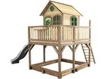 Axi Liam Casetta Con Pavimento, Sabbiera, Altalena Singola E Scivolo Grigio | Casa Da Gioco Per Giardino / Esterno In Marrone E Verde In Legno | Parco Giochi Per Bambini