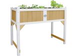 Ax Tavolo In Legno Per Piantine Con Panno Per Terra | Tavolo Da Giardino / Vassoio Da Giardiniere Per Esterno / Giardino / Balcone / Terrazza / Serra