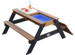 Axi Emily Tavolo Da Picnic Sabbia E Acqua Di Legno In Antracite / Marrone | Tavolo Da Acqua E Sabbia Con Cucina Gioco Incl Lavandino, Coperchio E Bidoni | Tavolo Da Gioco Per Il Giardino