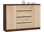 Akord Mobile 2 Ante 4 Cassetti Wengé/Rovere Sonoma 138X40X99 Cm