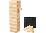 Costway Gioco Della Torre Maledetta 54 Blocchi Con Dado E Borsa Per Il Trasporto, Gioco Da Tavolo In Legno Per Bambini E Adulti Gioco Di Abilità In Legno Di Pino
