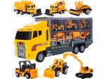 Set Di Camion Giocattolo Malplay 6 Macchine Da Costruzione In Un Set|Escavatore, Rullo, Carrello Elevatore, Betoniera, Bulldozer E Dumper | A Partire Da 3 Anni