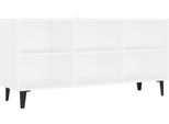 Mobile Tv Vidaxl Con Gambe In Metallo Bianco 103,5X30X50 Cm