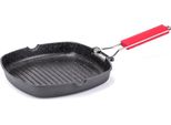 Moneta - Padella Pro Grill Con Manico Pieghevole 24 Cm