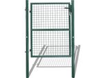 Cancello Da Giardino Karpal, Cancello Per Recinzione Da Giardino, Cancello Da Cortile In Acciaio Zincato Con Serratura, Maniglia E Chiave, Robusto E Durevole, 125 ¡Á 100 Cm Verde