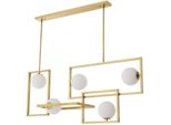 Casa Padrino Lampadario Art DéCo Colori Ottone Antico / Bianco Ø 160 X 38 X H. 70,5 Cm - Lampadario Da Salotto - Lampadario Da Hotel - Qualità Lusso