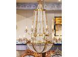Casa Padrino Lampadario In Cristallo Barocco Oro Ø 90 X H. 140 Cm - Magnifico Lampadario In Stile Barocco - Luci In Cristallo Barocco