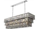 Casa Padrino Lampadario In Cristallo Argento / Grigio 140 X 41 X H. 45,5 Cm - Lampadario Per Hotel E Ristoranti - Qualità Eccellente