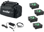 Eurolite Set 4X Akku Ip Flat Light 3 Bw + Caricatore + Borsa Morbida