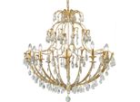 Casa Padrino Lampadario Barocco In Cristallo Oro Ø 85 X H. 85 Cm - Magnifico Lampadario Per Hotel E Ristoranti