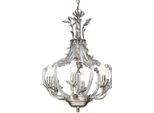 Casa Padrino Lampadario In Cristallo Barocco Argento Ø 40 X H. 53 Cm - Magnifico Lampadario Con Pregiati Cristalli Swarovski - Qualità