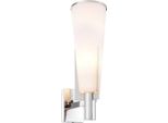 Casa Padrino Lampada Da Parete Argento / Bianco 13 X 19 X H. 40,5 Cm - Elegante Lampada Da Parete In Metallo Con Paralume In Vetro - Luci