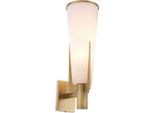 Casa Padrino Lampada Da Parete In Ottone Antico Colorato / Bianco 13 X 19 X H. 40,5 Cm - Elegante Lampada Da Parete In Metallo Con Paralume In Vetro - Luci