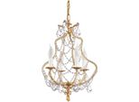 Casa Padrino Lampadario In Cristallo Barocco Oro Ø 39 X H. 53 Cm - Magnifico Lampadario Con Vetro Di Cristallo Di Boemia - Qualità Lussuosa