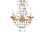 Casa Padrino Lampada Da Parete In Cristallo Barocco Oro 36 X 18 X H. 49 Cm - Magnifica Lampada Da Parete In Metallo Con Cristallo Swarovski Di Alta Qualità - Luci Barocche