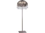 Casa Padrino Lampada Da Terra In Cristallo Argento Ø 60 X H. 190 Cm - Lampada Da Terra Moderna In Metallo - Lampada Per Hotel E Ristoranti