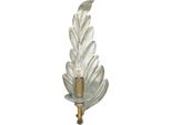 Casa Padrino Lampada Da Parete Barocca In Argento Antico 16 X 16 X H. 40 Cm - Elegante Lampada Da Parete In Metallo A Forma Di Foglia - Luci Barocche