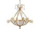 Casa Padrino Lampadario In Cristallo Barocco Oro Ø 75 X H. 67 Cm - Magnifico Lampadario Con Vetro Di Cristallo Di Boemia - Qualità Lussuosa