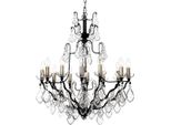 Casa Padrino Lampadario Barocco In Cristallo Nero 70 X 58 X H. 85 Cm - Lampadario Da Salotto Barocco E Liberty