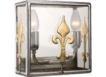 Casa Padrino Lampada Da Parete Barocca Argento / Oro 23 X 11 X H. 23 Cm - Elegante Lampada Da Parete Con Giglio Francese Decorativo - Luci Barocche