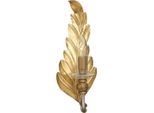 Casa Padrino Lampada Da Parete Barocca Oro 16 X 16 X H. 40 Cm - Elegante Lampada Da Parete In Metallo A Forma Di Foglia E Sfera Decorativa - Luci Barocche