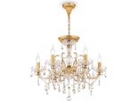Casa Padrino Lampadario Barocco In Cristallo Oro Ø 62 X H. 56 Cm - Magnifico Lampadario In Stile Barocco - Mobili Barocchi