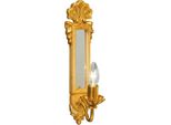 Casa Padrino Lampada Da Parete Barocca Colori Naturali / Oro Antico 10 X 16 X H. 40 Cm - Elegante Lampada Da Parete Con Specchio - Luci Barocche