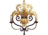Casa Padrino Lampada Da Parete Barocca Color Oro/Ruggine 45 X 16 X H. 56 Cm - Lampada Da Parete In Metallo Fatta A Mano - Applique Barocche