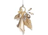 Casa Padrino Lampadario Con Farfalla Color Argento / Oro / Ambra 20 X 10 X H. 30 Cm - Lampadario Moderno In Vetro - Qualità Lussuosa